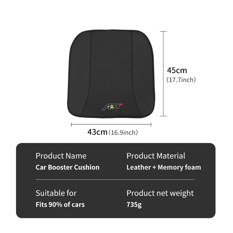 Car Driver Seat Leather Booster Cushion Cover Memory Foam Pad For Audi ABT Q5 Q7 Q3 A3 A4 A6 A5 A1 A8 Q8 Q2 A7 S3 S4 QS5 RS5