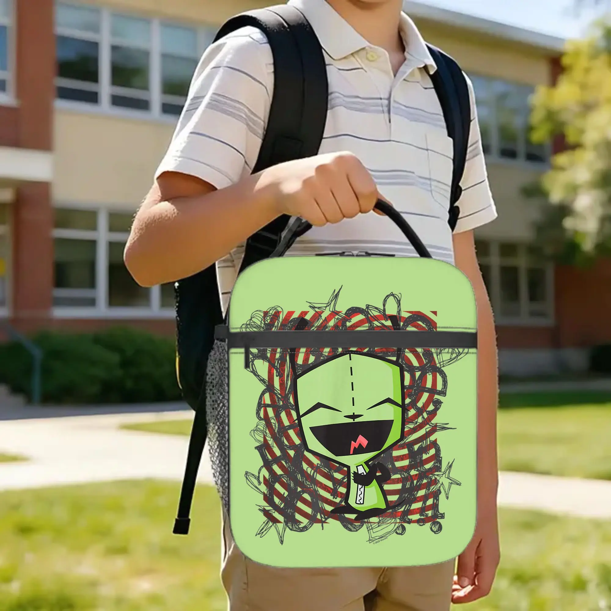 Invaders Zims  Happy Gir Insulated Lunch Bags High Capacity  Lunch Container Thermal Bag Tote Lunch Box Work  Picnic Bento Pouch