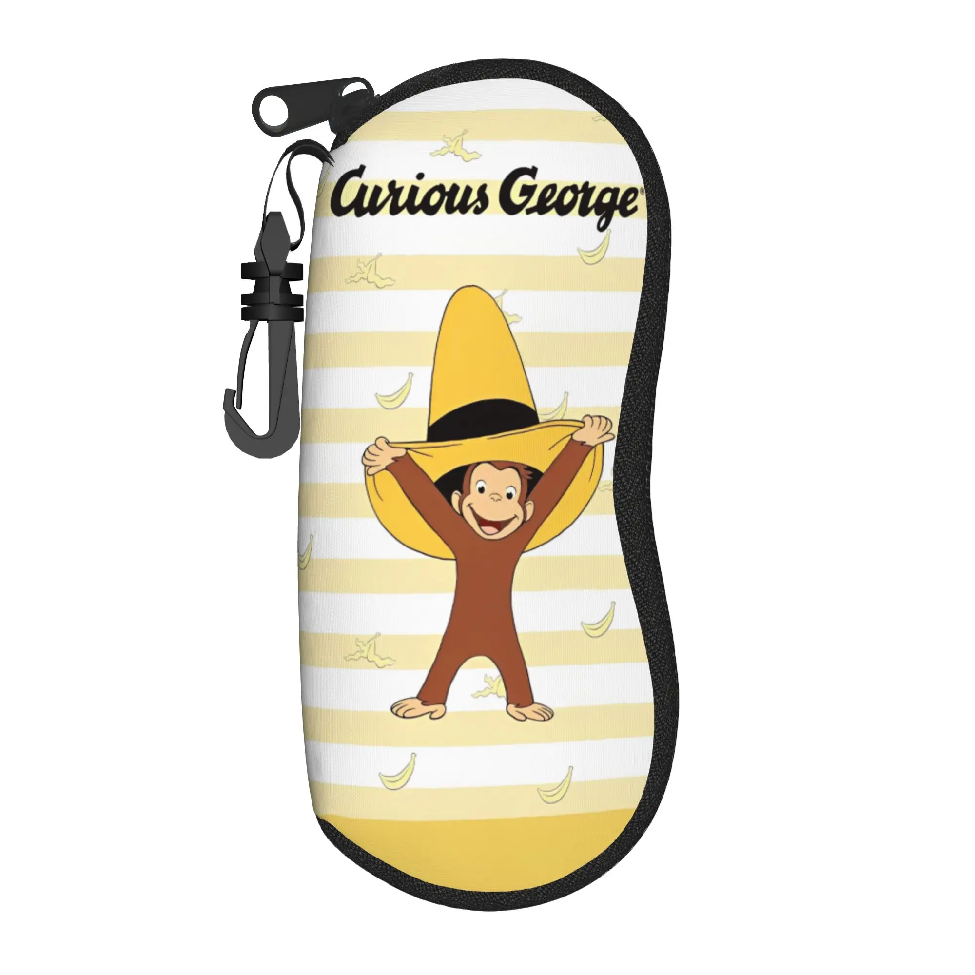 Curious George African monkey Anime Accessories Glasses Case for Women Fashion Box  Eyeglasses Storage Box Eyeglasses Box