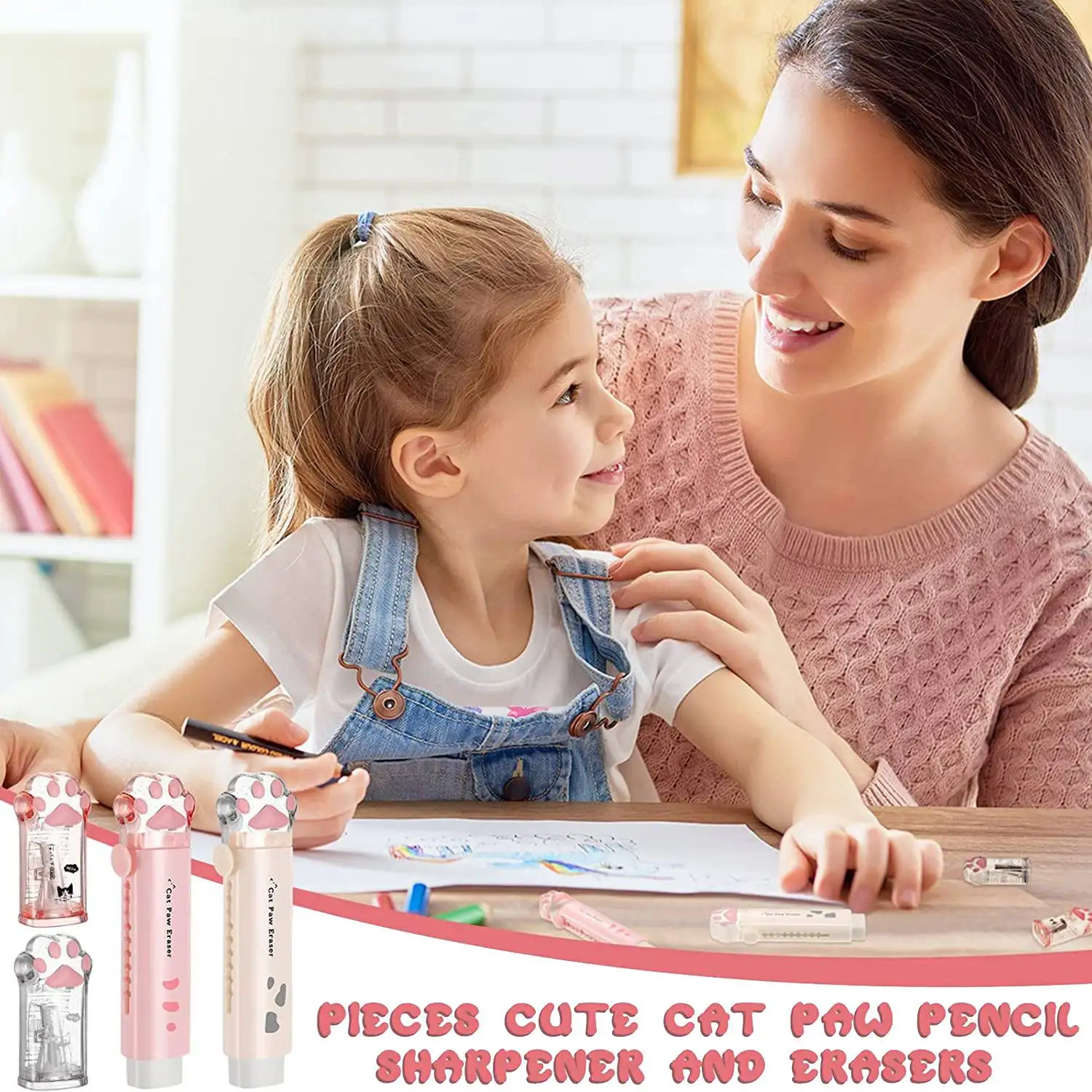 4 шт., выдвижная точилка для карандашей в виде кошачьей лапы