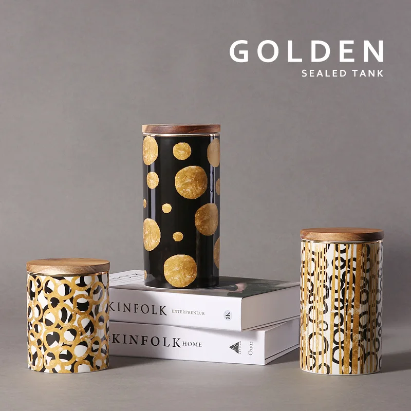 Nordic circle storage tank ceramic sealing tank makeup brush cylinder eyeliner eyebrow pencil bucket storage cylinder storage ta
