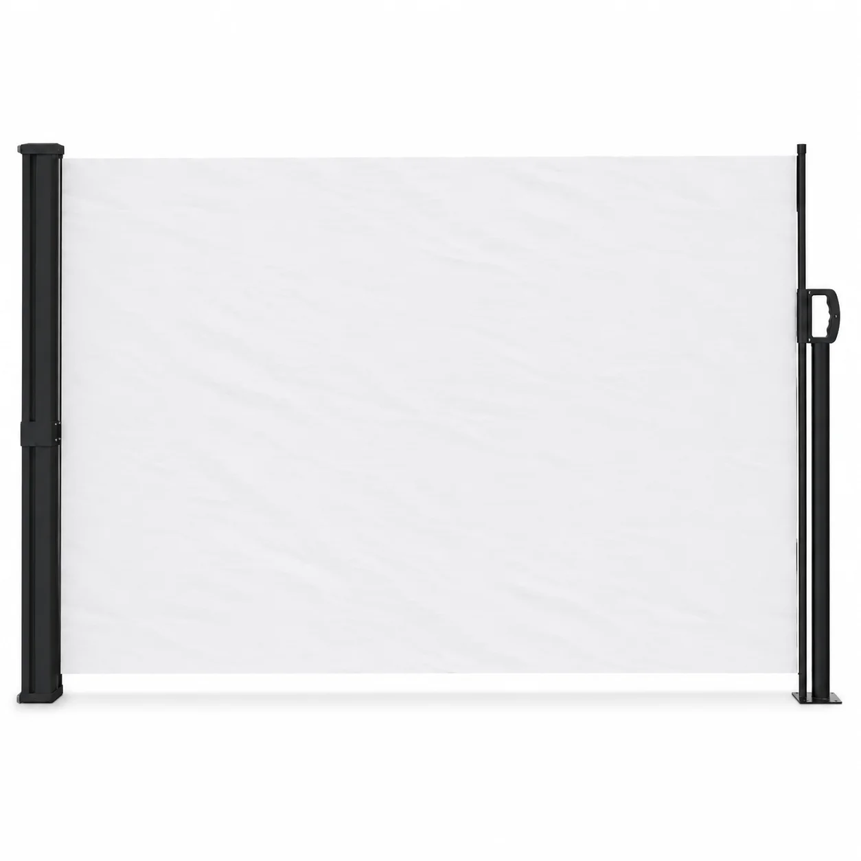 Einziehbare Seitenmarkise Weiß 140x600 cm UV-Schutz, Balkon-Sichtschutz, Wetterfester Garten-Sonnenschutz, Verdunkelungs-Markise für Außenterrasse