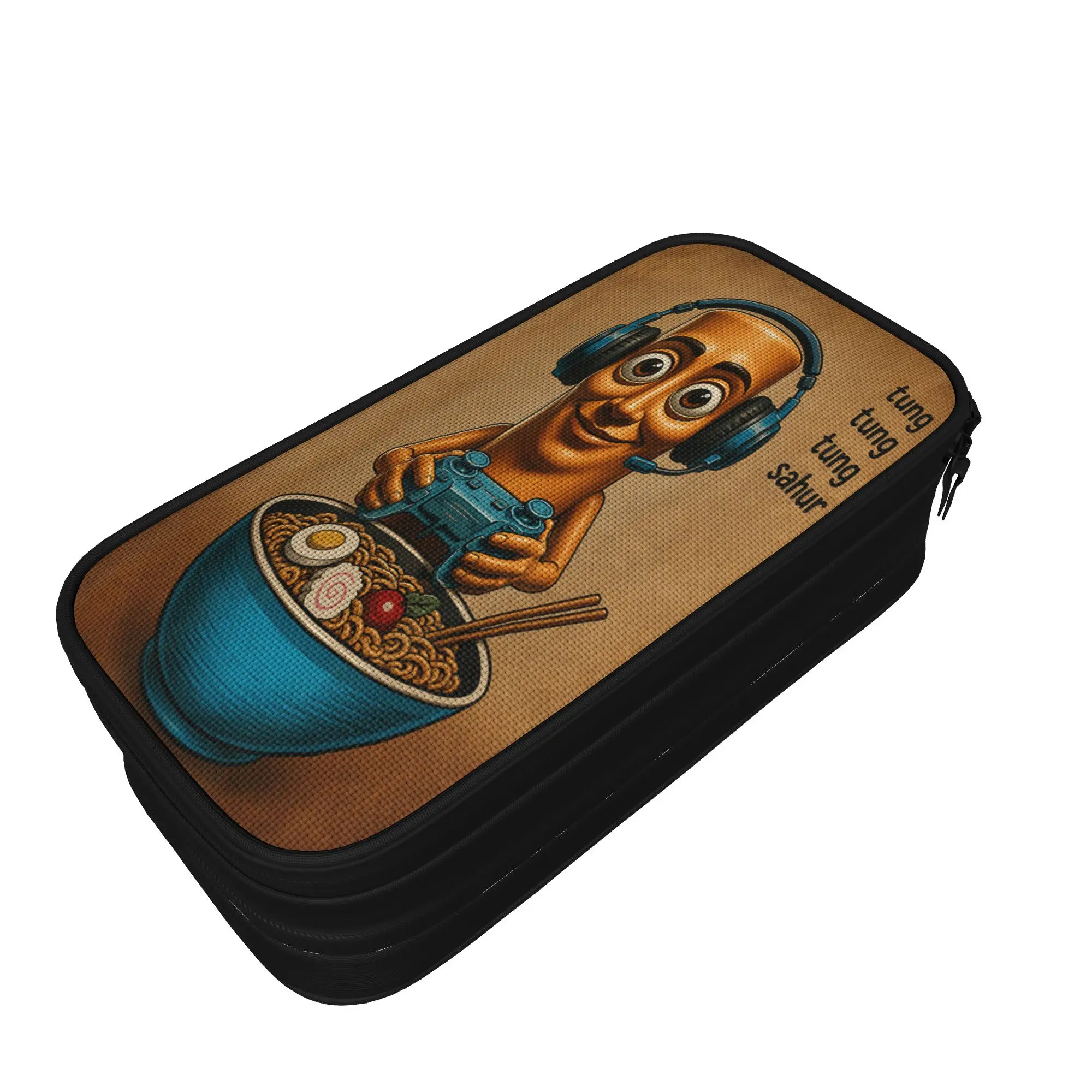 Ramen Tung Sahur Gaming Anime Japanese Funny Teen Boys Gamer Pencil Case  Pencil Box Boy Girl Double Layer School Pencil Cases