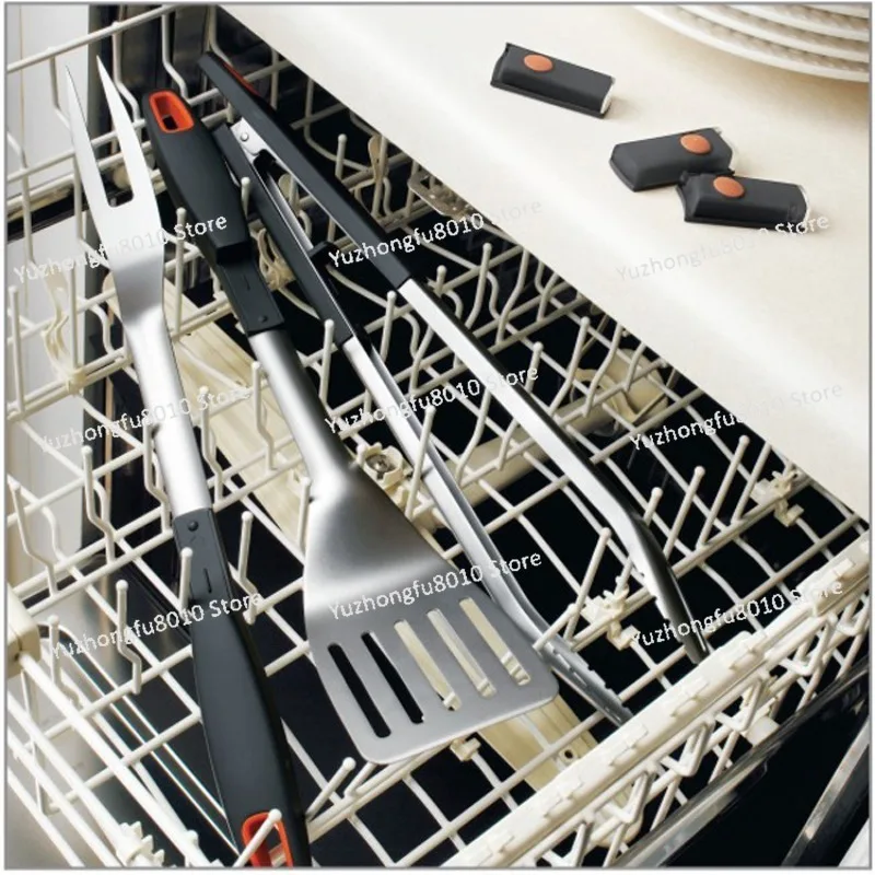 BBQ Tools Fork Shovel Clip Three Sets Clip with LED Light Portable Cloth Bag Outdoor BBQ Set
