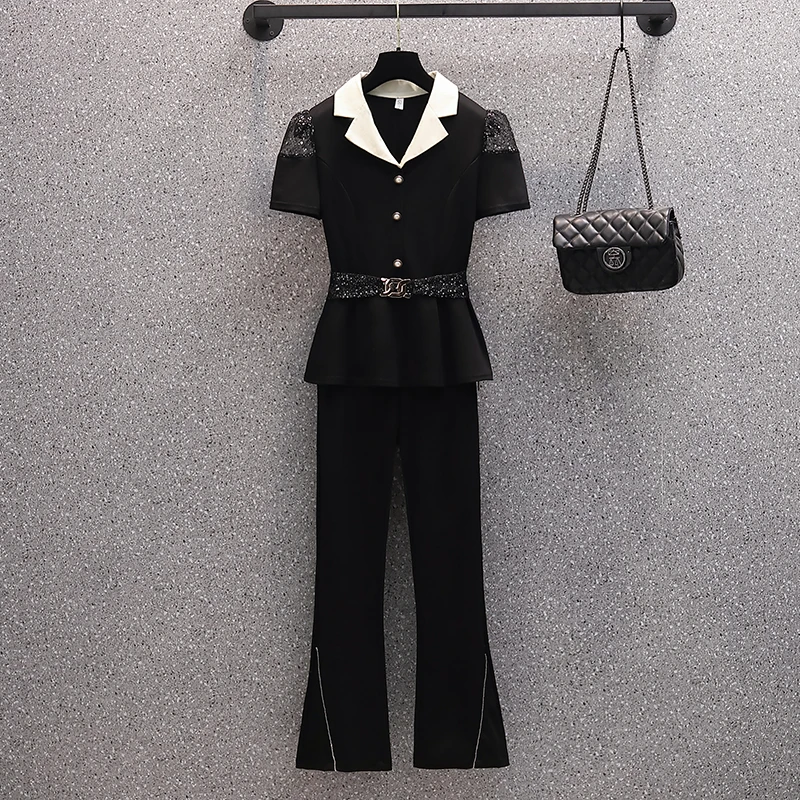 2022 New Spring Summer Elegant Office Trousers Suit Blazer Coat Top And Pant Two Piece Set For Women Fashion Matching Outfit