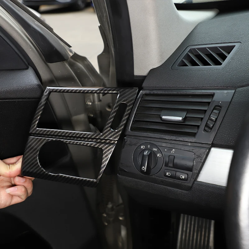 

ABS Carbon Fiber Car Center Console Side Air Conditioning Vent Outlet Frame Trim Cover Sticker For BMW X3 E83 2006-2010