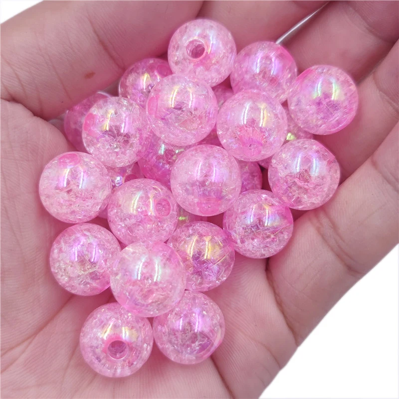 10Pcs 16mm/18mm/20mm Big Loose Round Crack Beads DIY Crafts For Jewelry Making Findings Necklace Bracelet Pendant