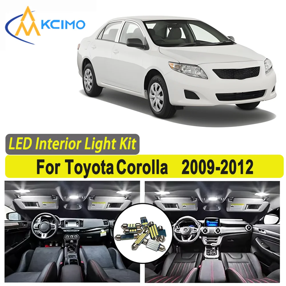 

Kcimo LED For Toyota Corolla (2009-2012) Premium Bright LED Interior Dome Map Trunk Light Kit Car Led Lamps New Car LED Lights