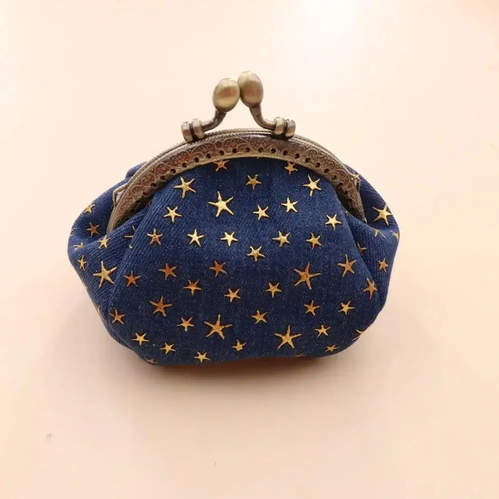 Denim-Kleidung, Münzgeldbörse, fünfzackiger Stern, kreative kleine Geldbörse, Schlüssel- und Kartenetui, Retro-Handarbeit, kleine Handtasche für Damen – Detail 4