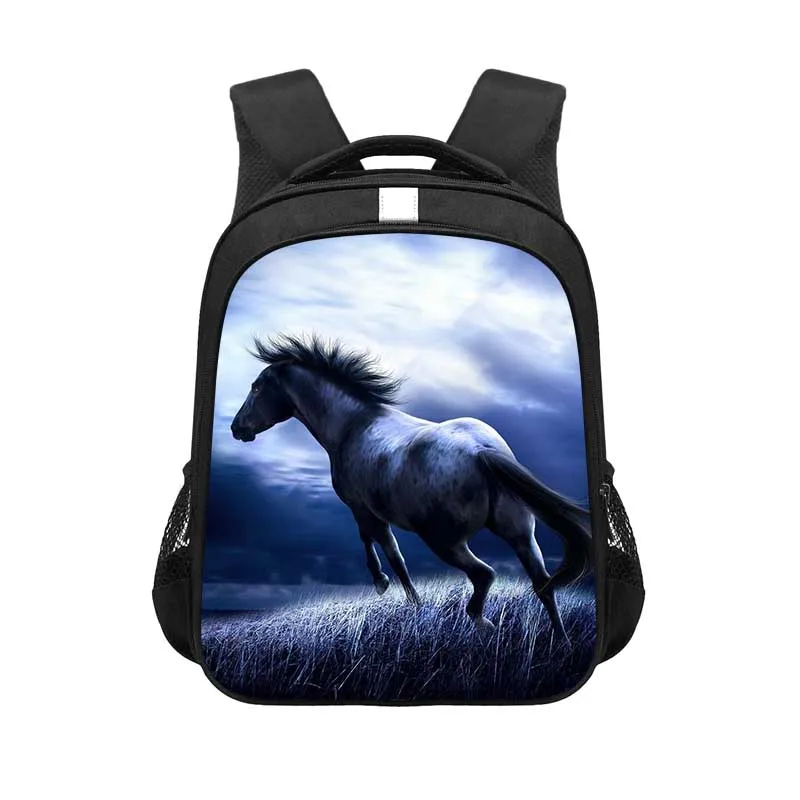 13 Inch War Horse Backpack Children School Bags for Boys Girls Pony Rucksack Kids Kindergarten Bag Schoolbags Gift Bookbag