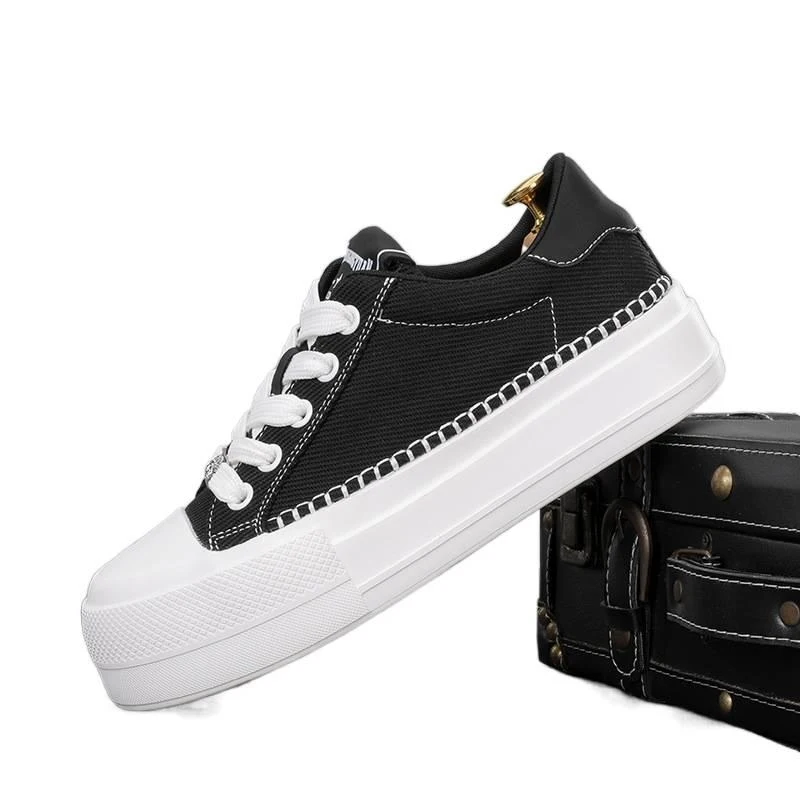 

New Spring Men's Shoes Chinese Style Breathable Plaid Lace-up Low-top Men's Casual Canvas Shoes