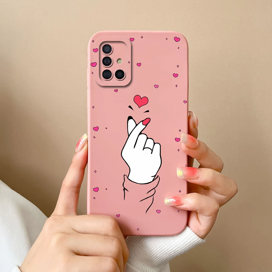 For Samsung A51 A71 A31 Phone Case Simple Heart Liquid Silicone Camera Protection Back Cover For Samsung Galaxy A 51 71 31 Funda image 4