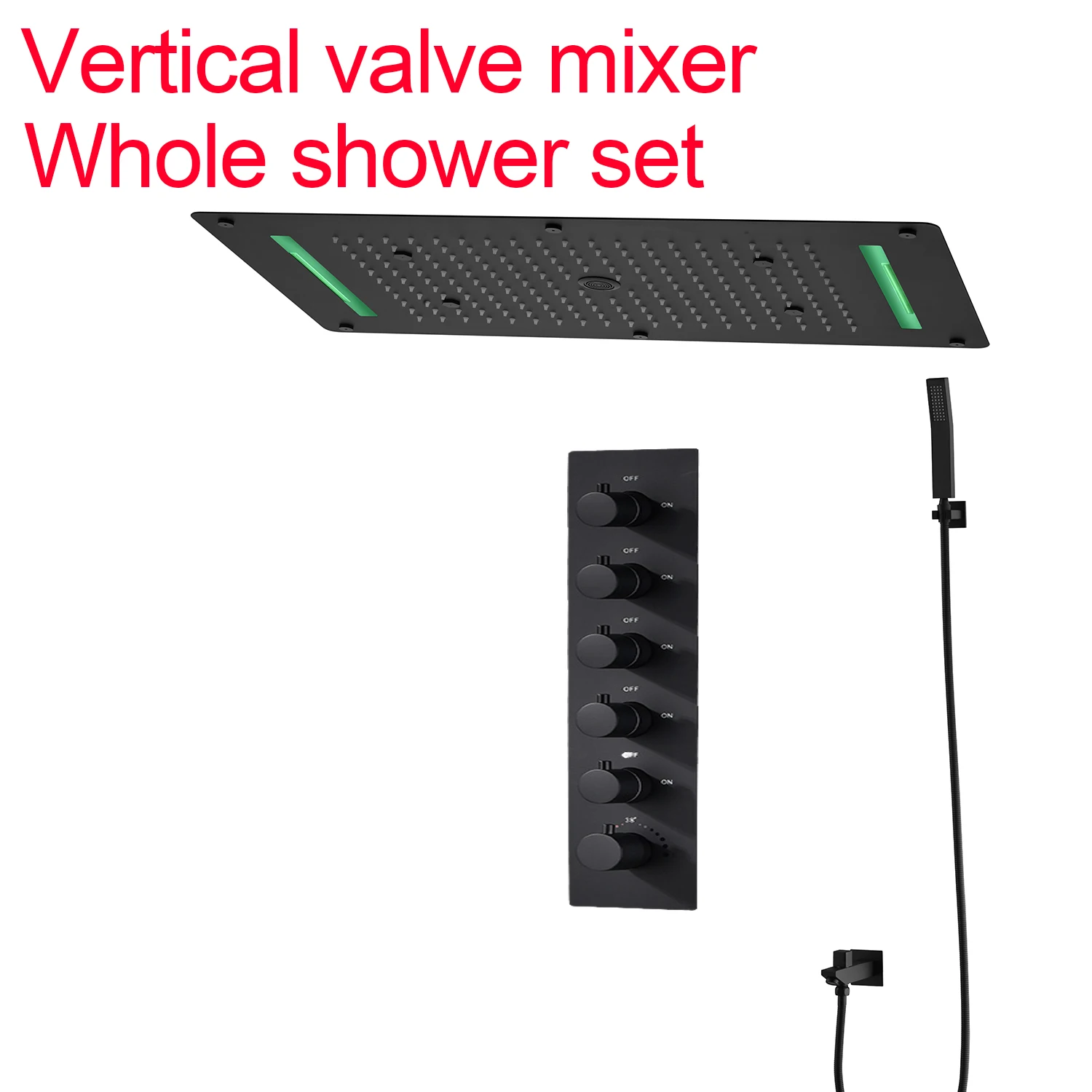 Badkamerplafond Verborgen 700X380Mm Douchekoppaneel Set Constante Temperatuur Klepmenger Handheld Douche