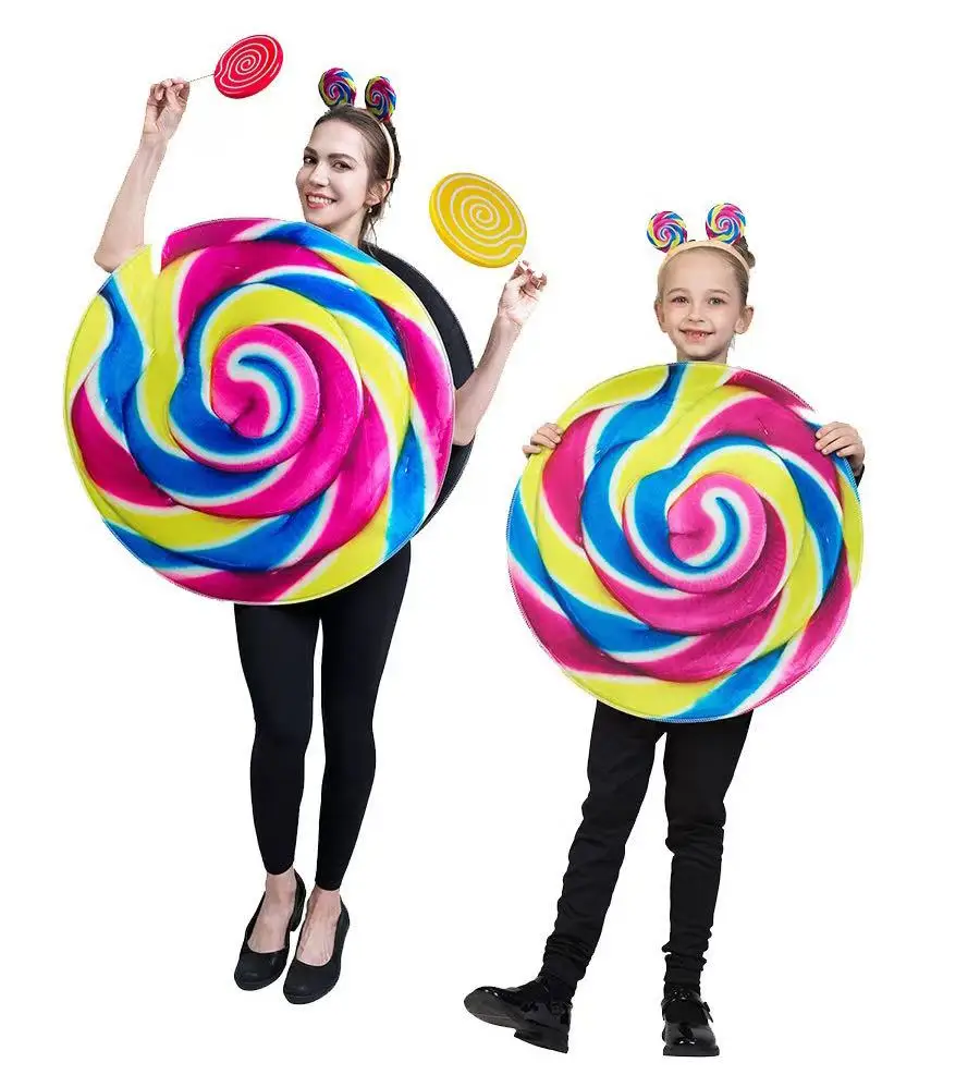 

Funny Lollipop Cosplay Costume for Halloween Carnival Decorations Novelty Birthday Party Props Clothing Kids Performance Gifts