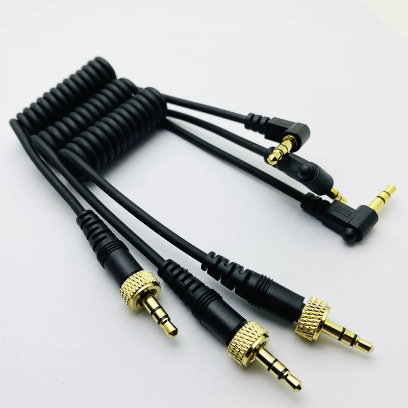 3.5mm Right Angle to 3.5mm Straight Stereo Jack Cable Camera Connect to Sony D11/V1/D21 Sennheiser Wireless Microphone