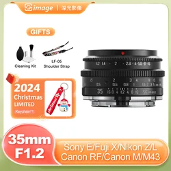 SG Image 35mm F1.2 APS-C Large Aperture Manual MF Lens for Sony E Nikon Z Canon EOS M EOSR RF Sigma Leica L Fuji X M43 Mft Camer