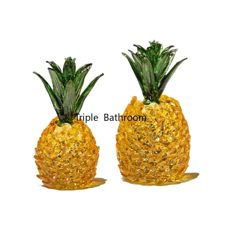 1pc Glass Pineapple Ornament, Home Decoration, Fruit Desktop Decoration, Glass Fruit Shaped Handicrafts, Entryway Decorations