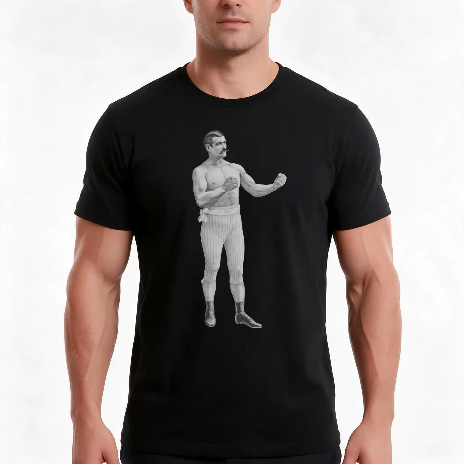 John L. Sullivan - Bare-Knuckle Boxer T-Shirt, Summer Casual Cotton Tee, Oversized Streetwear Tops, Vintage Graphic Print