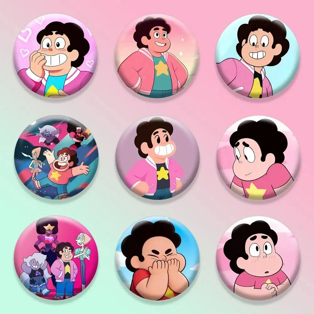

S-Steven U-Universe SU 25 32 44 58 75mm Badges Personalized Round Brooches Pins Accessory