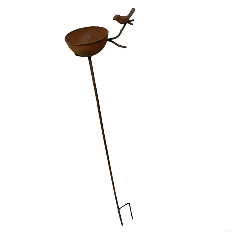  Unique Antique Styles Iron Bird Feeder Stake Water Bowl For Patios And Lawn Decoration