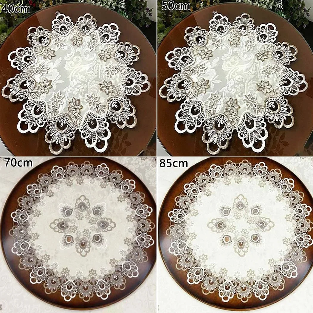 Round Tablecloth Lace Floral Table Cloth Hotel Restaurant Banquet Party Tablecloth Round Table Antifouling Cover Cloth Decor