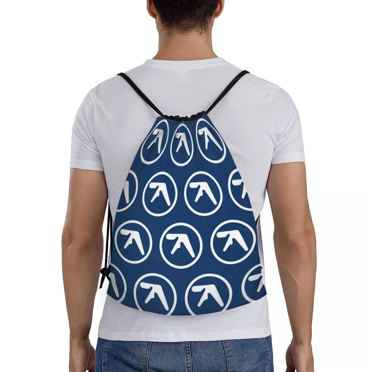

Aphex Twin Creative Y2K Logo Backpacks Casual Portable Drawstring Bags Shoes Bag Book Bags For Travel School