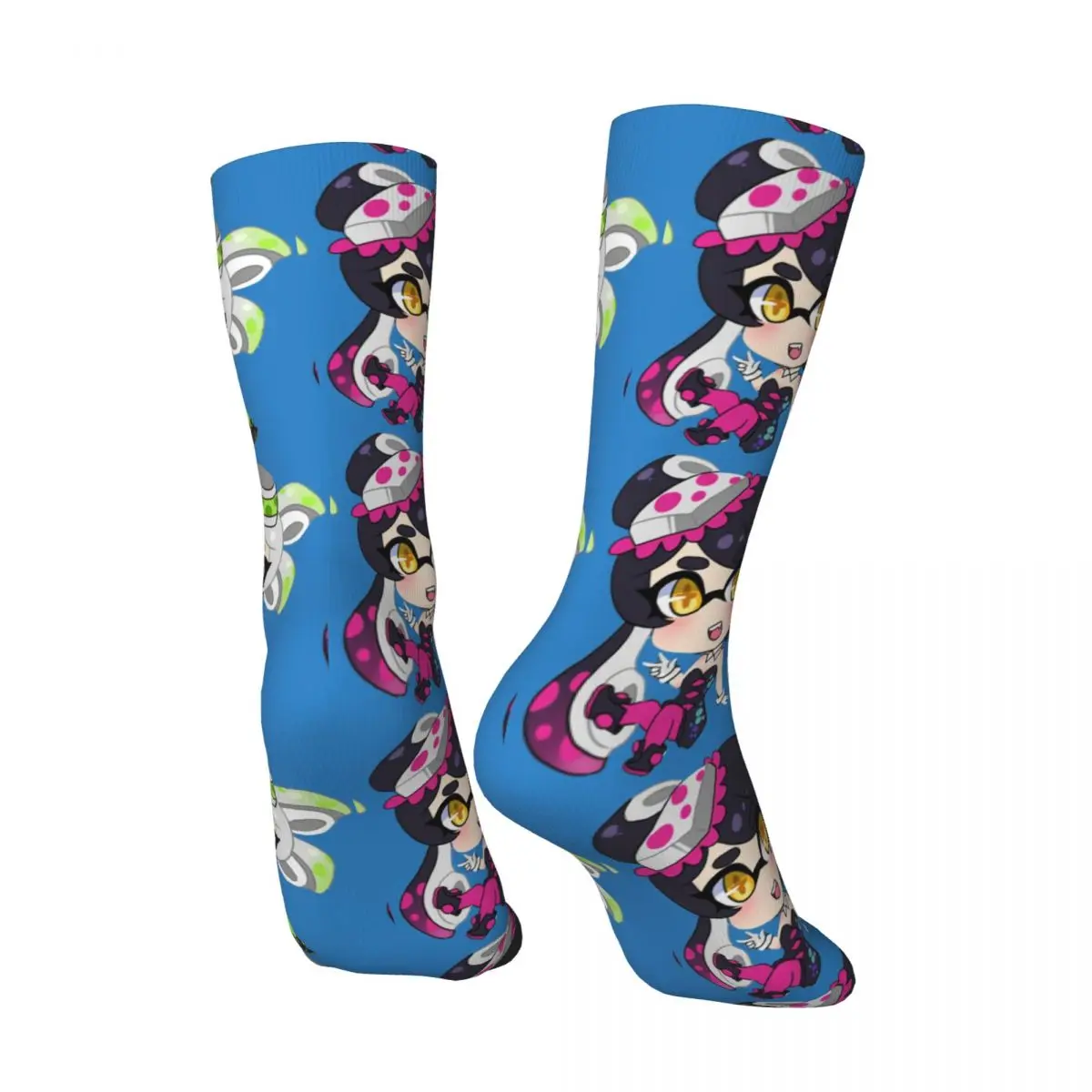 Funny Crazy Compression Sock for Men Friends Hip Hop Harajuku Splatoon Happy Quality Pattern Printed Boys Crew Sock Novelty Gift