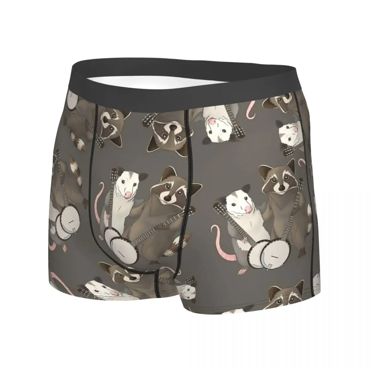 Men's Opossum And Raccoon With Banjos Underwear Funny Boxer Shorts Panties Male Breathable Underpants