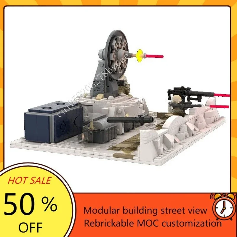 728PCSBattle on Hoth Rebel trench with the laser PTower Space War Military MOC SpaceShip Battle Model Custom Puzzle DIY Toy Gift