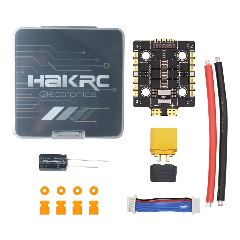 HAKRC 32BIT 60/65A AT4G_Multi_32.9 4in1 Brushless ESC DShot 150/300/600 PWM / Oneshot 125 20x20mm for RC FPV Racing Drone