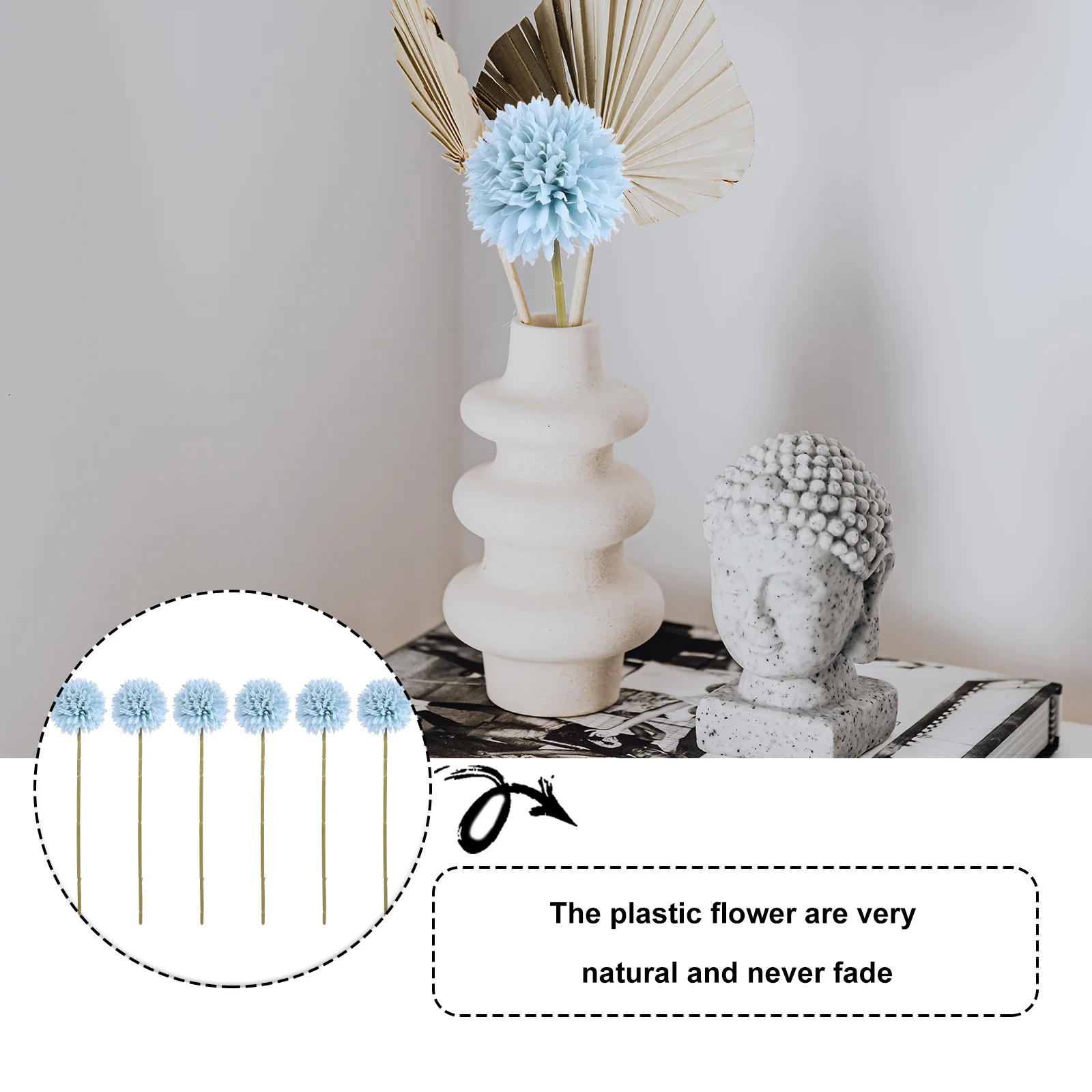 

6pcs Flowers Artificial Hyacinth Bridal Bouquet Wedding Party Artificial Hyacinth Home Decoration White