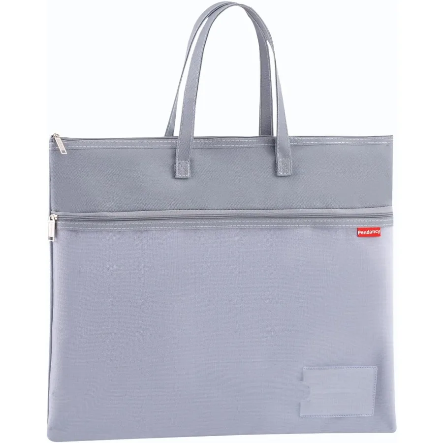 Custodia pendente con cerniera in rete, formato A4, grande, doppia tasca, impermeabile, con manico, 11x13,8 pollici, pieghevole, per riporre documenti