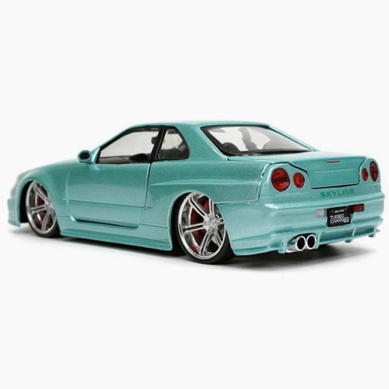 Jada 1:24 Scale GTR-R34 Alloy Simulation Car Model Static Collection Decorated Holiday Gifts Toys Souvenir Gift