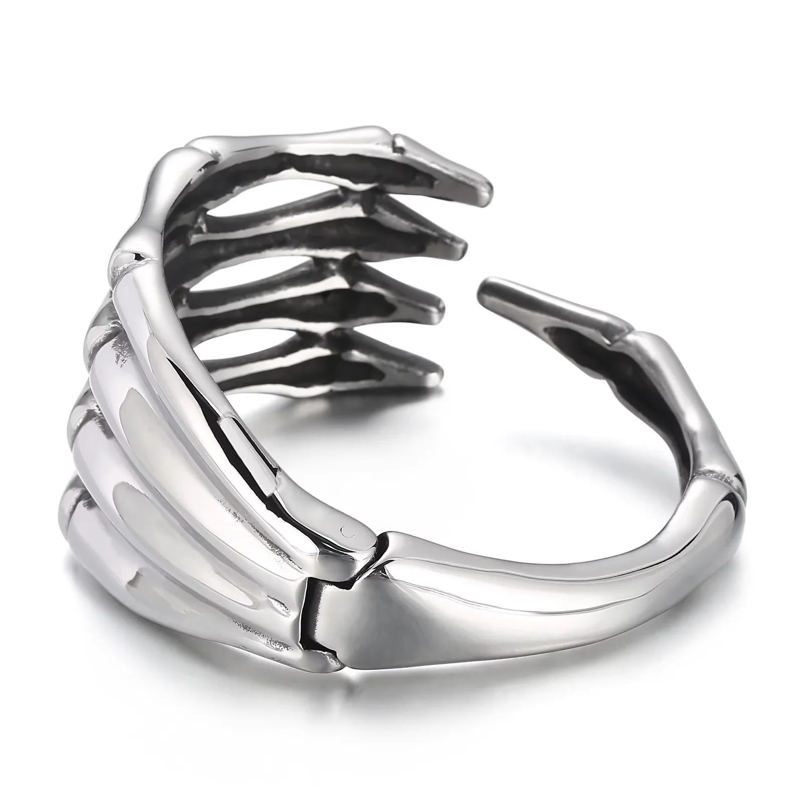 Fongten Men's Skeleton Five Claw Finger Opening Bangle Comic Exhibition Dark Palm Accessories Fashion Jewelry Halloween Gifts