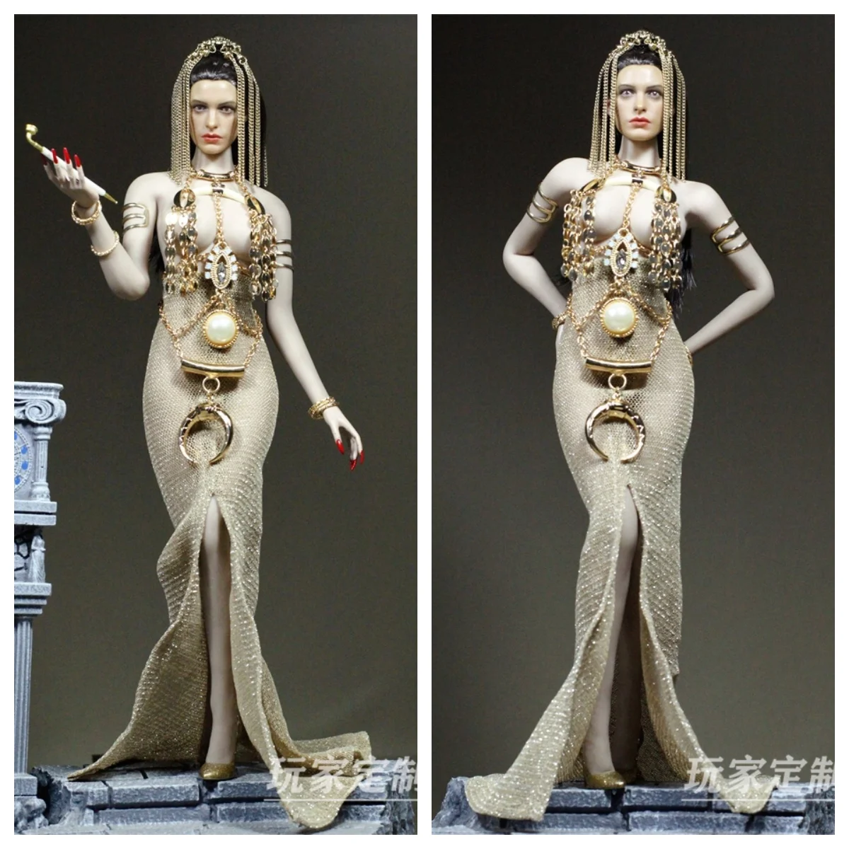 1/6 Scale Gold Split Beauty Dress Steel Bone Wrapped Rubber Fit 12-inch Phicen Action Figure Model Doll For Fans DIY