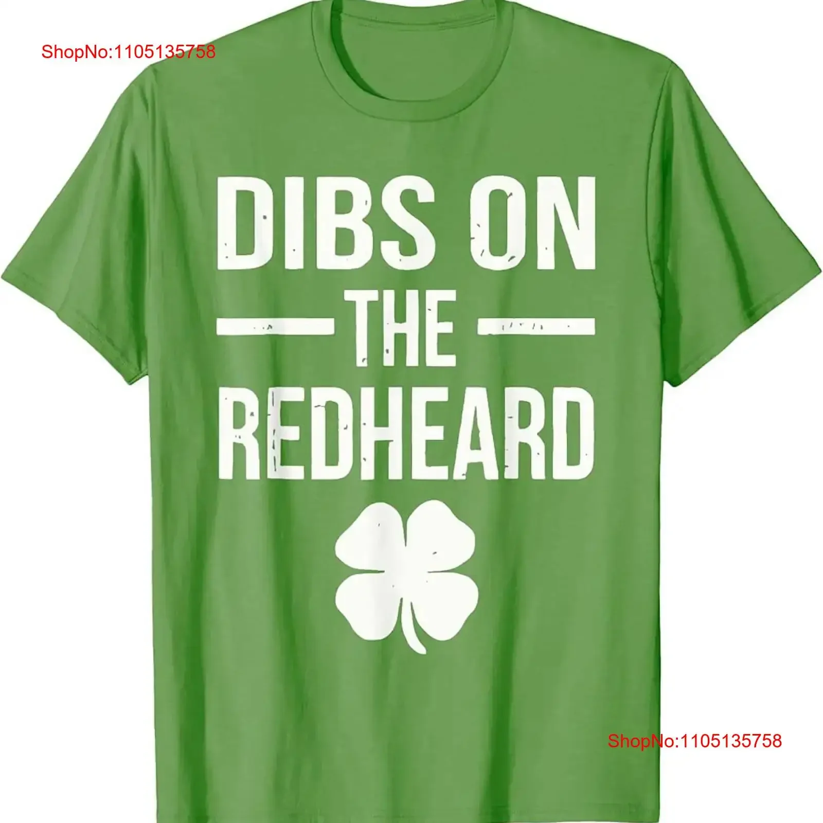 Dibs On The Redhead T Shirt Funny St Patricks Day Drinking Men vintage Washed Soft Versatile Breathable Unisex Slightly