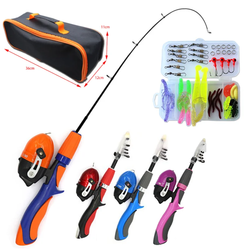 

Детская Удочка с сумкой для переноски, телескопическая удочка и катушка, Комбинированные комплекты для уличной рыбалки, для молодых мальчиков и девочек, подарки на день рождения