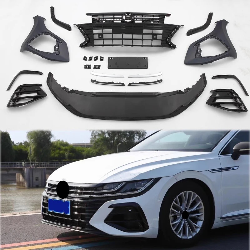 

Front Bumper Grille Assembly for Volkswagen vw Passat CC Rline 19 20 21 22 Modified to ARTEON Style Car Body Kit