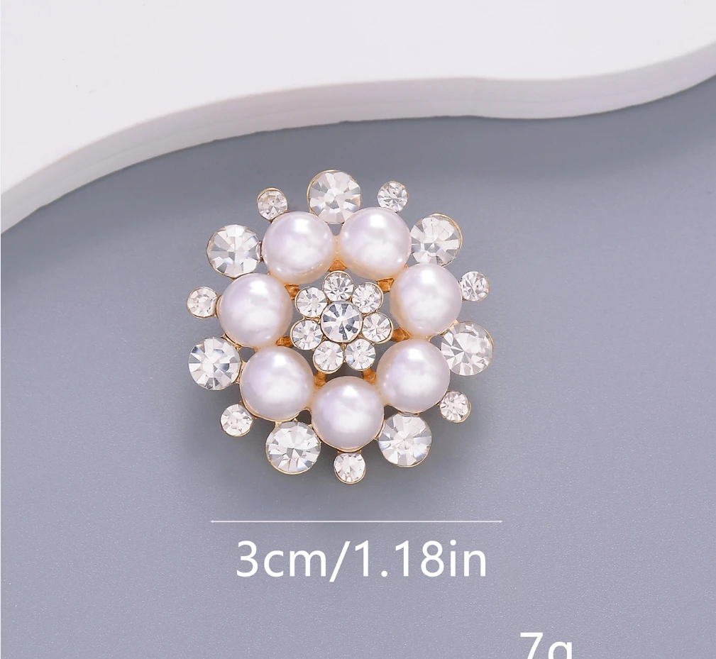 2pcs/Pack 30mm Fashion Rhinestone Large Pearl Buttons For Women Coat Sweater Bridal Wedding Clothing Jewelry DIY Accessories