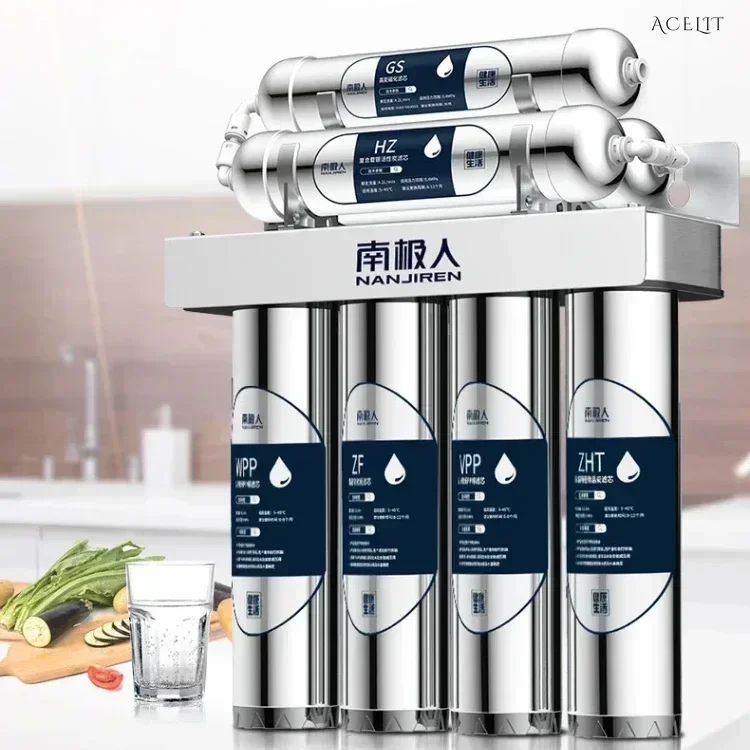 Seven-level stainless steel kitchen water purifier. Tap water filter. Ultrafiltration. Magnetized water.