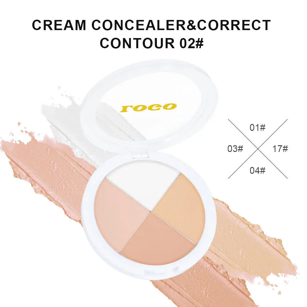 4-in-1 naakte make-up gezichtscontour concealer crème volledige dekking waterdichte foundation blijvende fleuren cosmetica