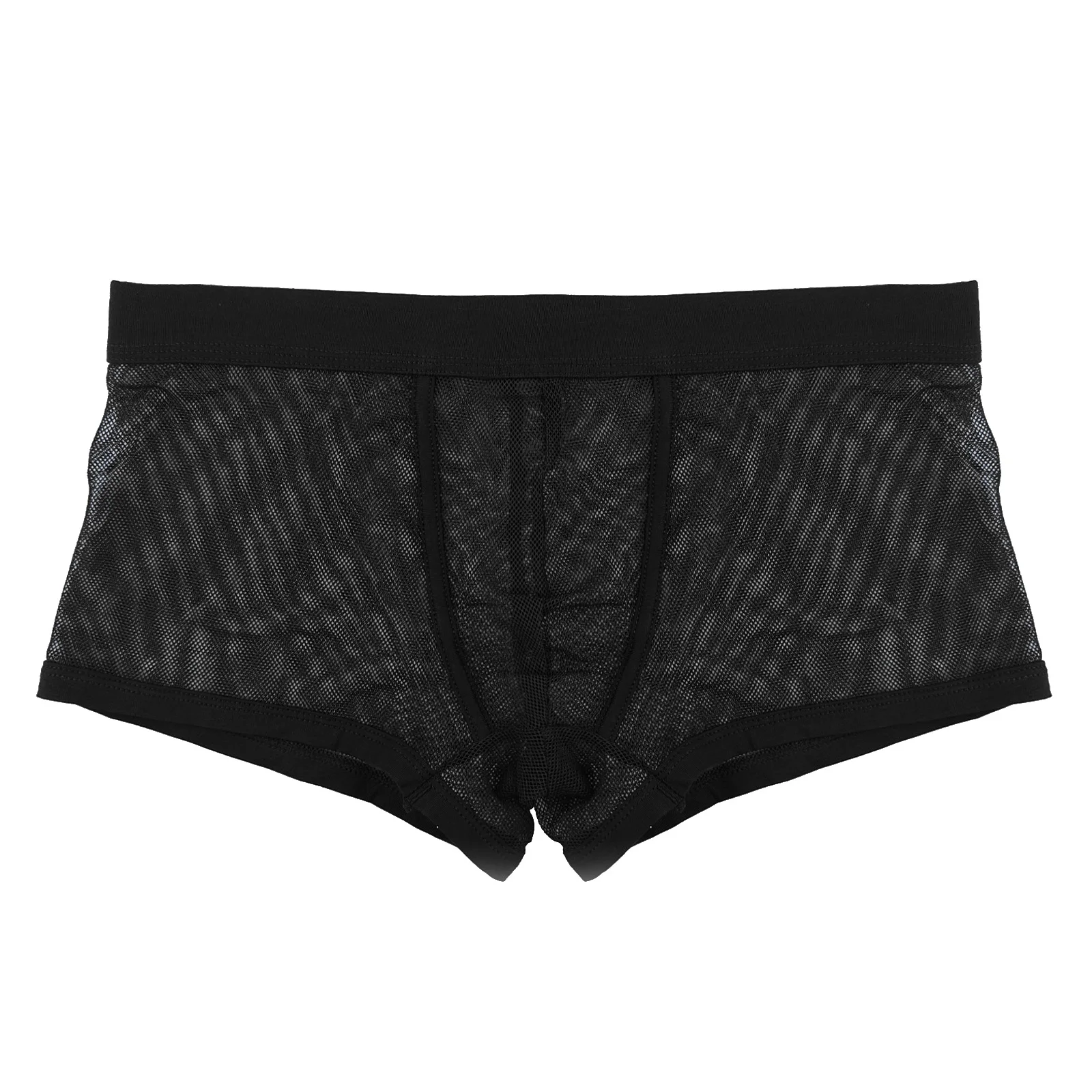 CLEVER-MENMODE Mesh bokserki męskie przezroczysta bielizna mężczyźni Cueca seksowne bokserki szorty otwarta bielizna majtki majtki kufry