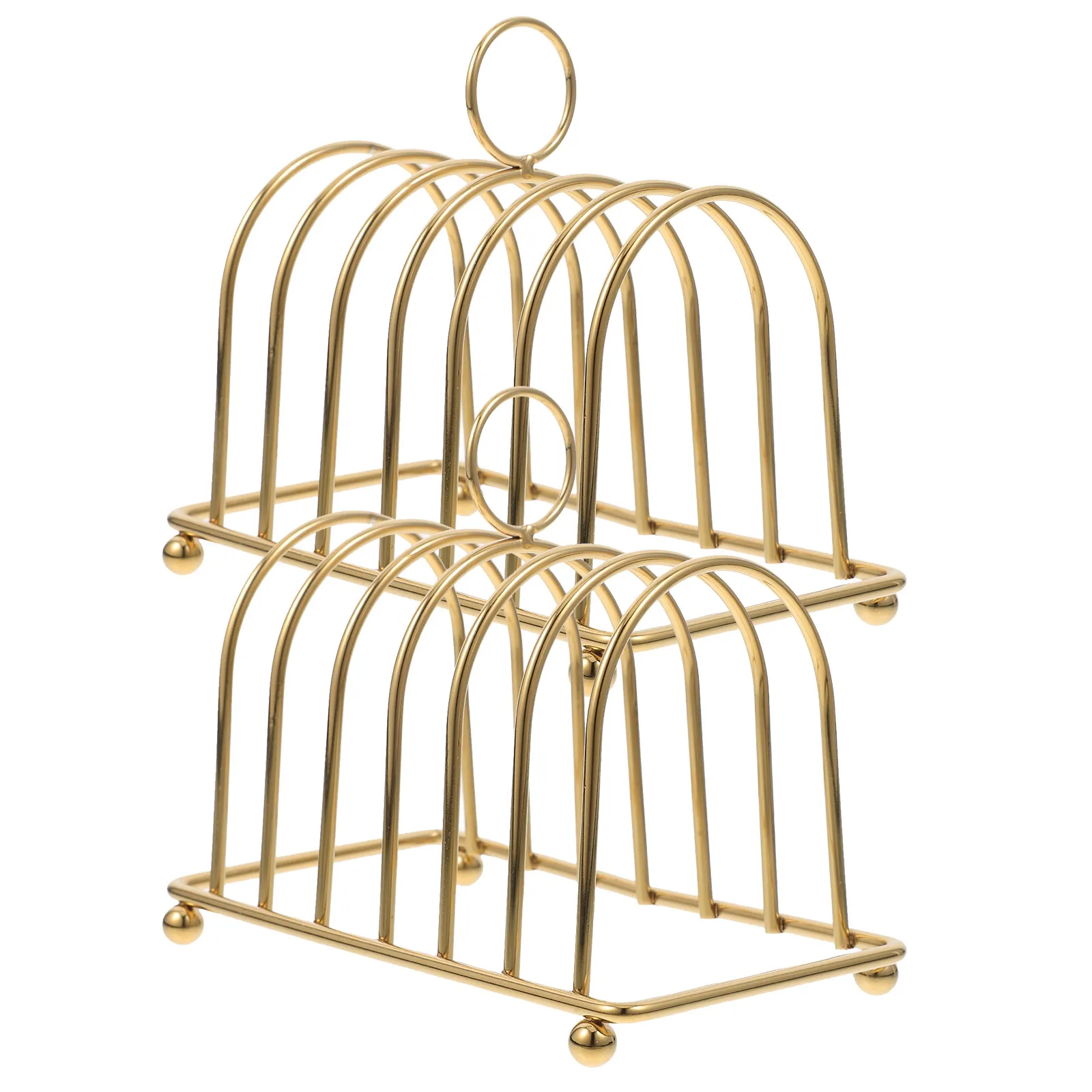 2Pcs Stainless Steel Toast Bread Rack Vertical Metal Holder Bread Loaf Slice Stand Kitchen Storage Countertop Use