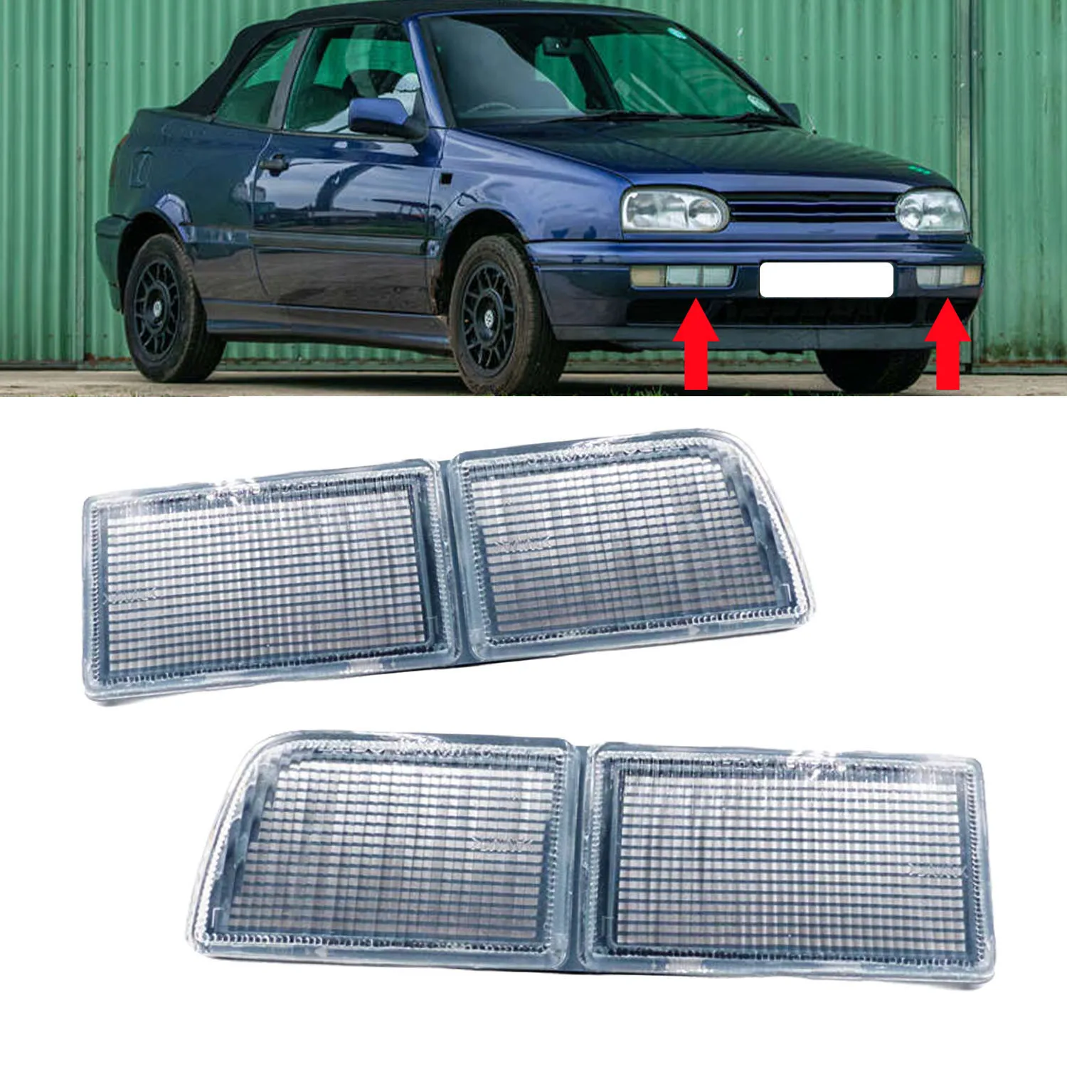 2PCS Front Bumper Reflector Light Fog Turn Signal Lamp for VW Golf MK3 Jetta MK3 Vento 1992 1993 1994-1999 1H0941777 1H0941778