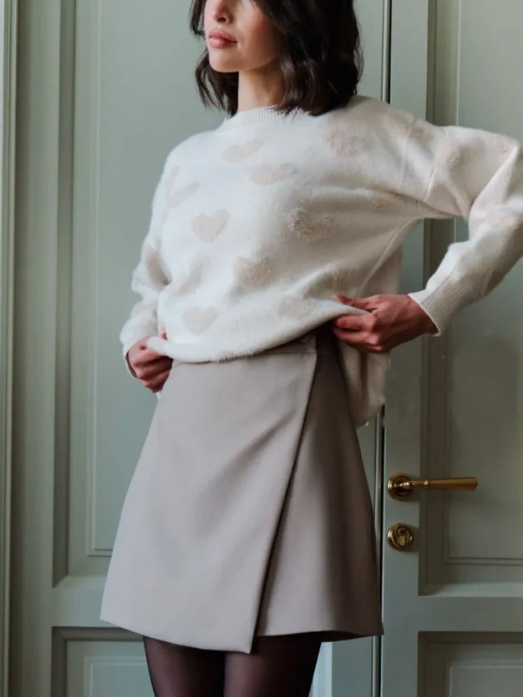 Jupe de bureau pour femmes, taille haute, ligne A, coupe cintrée, ourlet fendu, Design irrégulier, jupe Midi polyvalente, nouvelle collection 2026