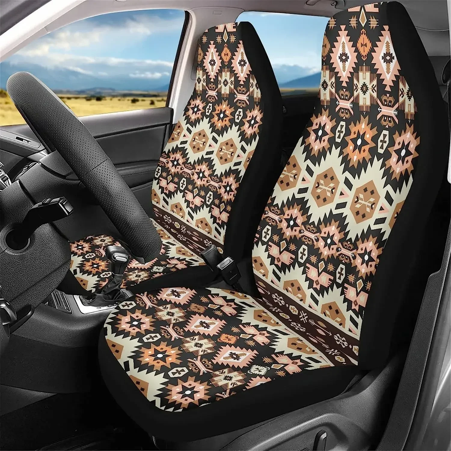 Seat Covers for Cars American Tribal Aztec Navajo Print Seat Protector Front Seats Only Universal Fit for Car Truck SUV