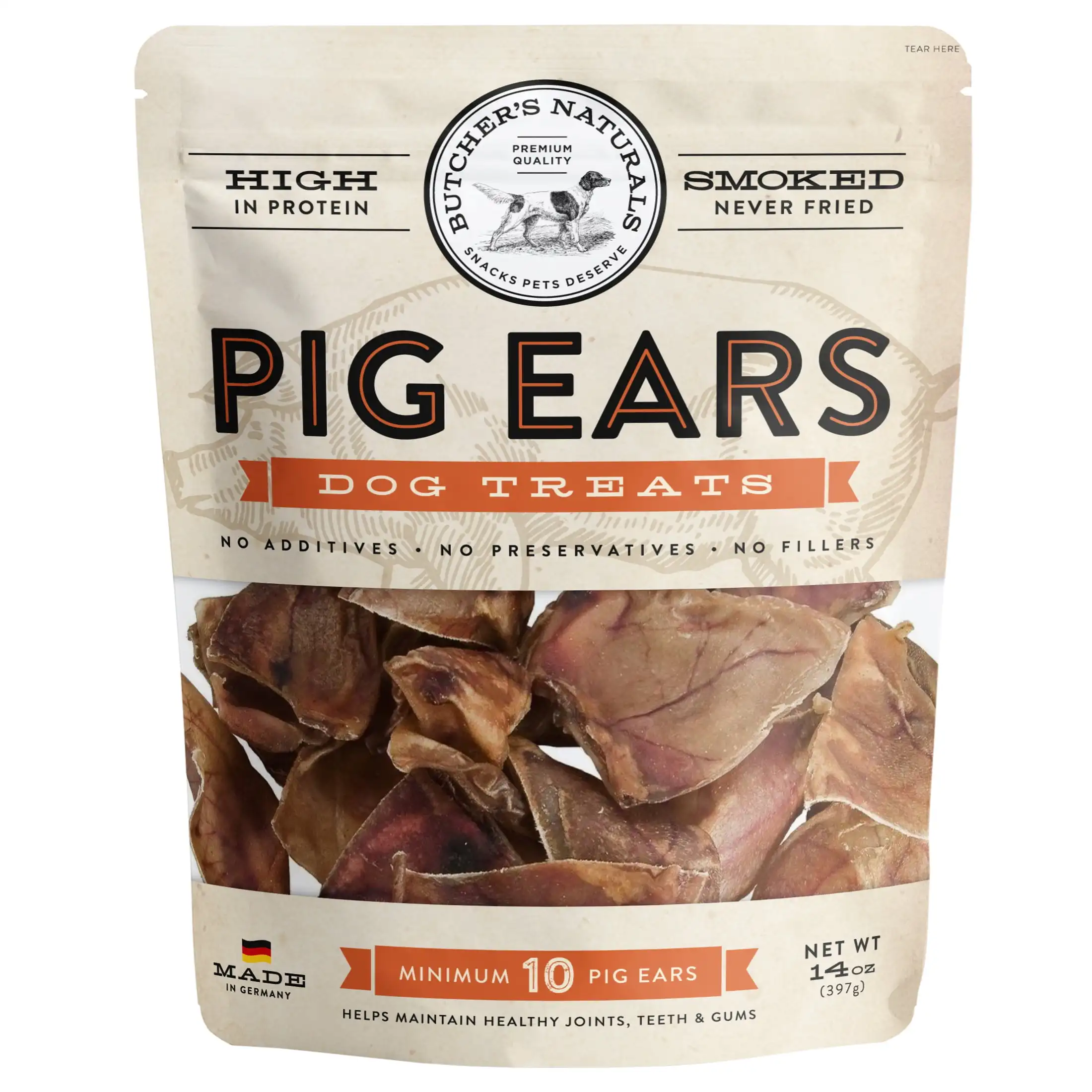 

Butcher’s Naturals Pig Ears Treats for Dogs, 10 pieces