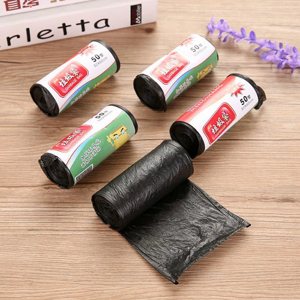 

14Pcs Thickened Garbage Bag Heavy Duty Black Garbage Bags Large Capacity Waste Bag Leakproof for Kitchen Bathroom