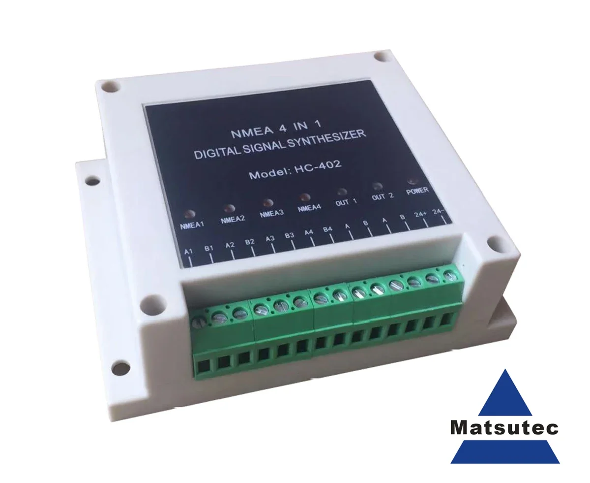 Matsutec HC-402 NMEA Multiplexer NMEA مُركِّب الإشارات الرقمية 4 في 1، مدخل 4 قنوات NMEA0183، مخرج 1 قناة NMEA0183.