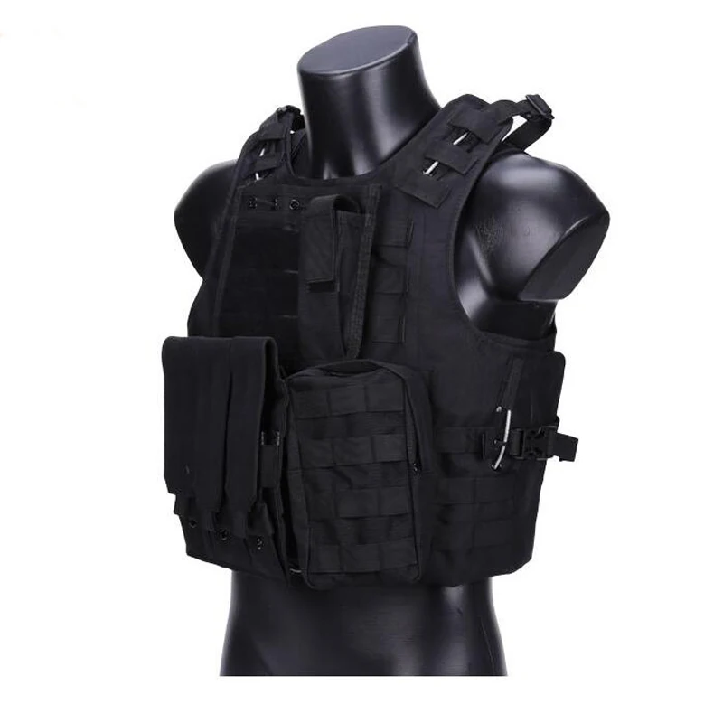 Tactical Amphibious Vest Hunting CS Combat Shooting Outdoor Men\'s Adjustable Vest Plate Carriers Army Military Training Gear